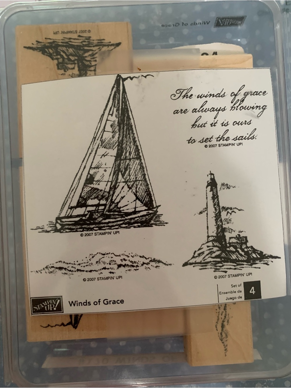 Stampin' Up! Winds Of Grace Nautical Sailboat & Lighthouse Stamp Set. Rare ⭐️